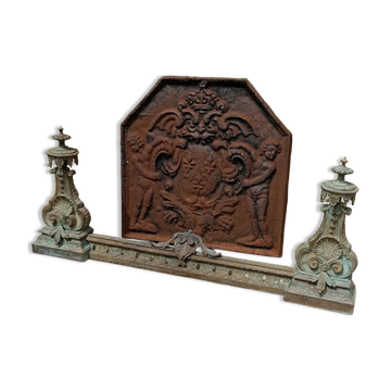 Large Front Fireplace Bronze 49cm 11kg - Marked DB 539 - Bar 113cm