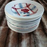16 mismatched antique deep plates