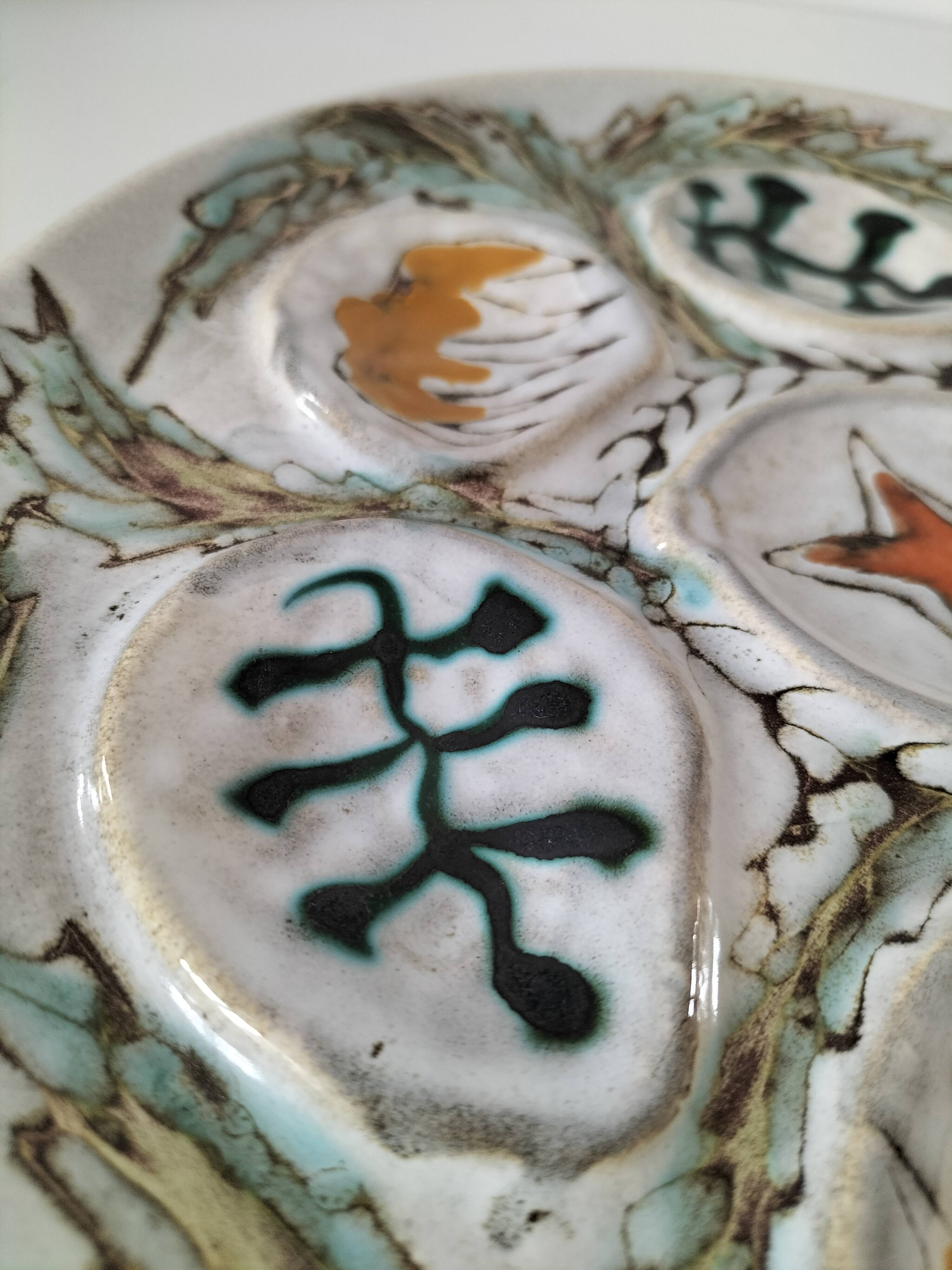 Set of oyster plates MBFA Pornic model Penerff, 1960s-70s.