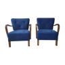 Pair of armchairs H 237, design J. Halabala, UP Závody,Czechoslovakia,1950s.