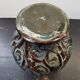 Old Vintage Glossy Varnished Brown & Blue Ceramic Vase