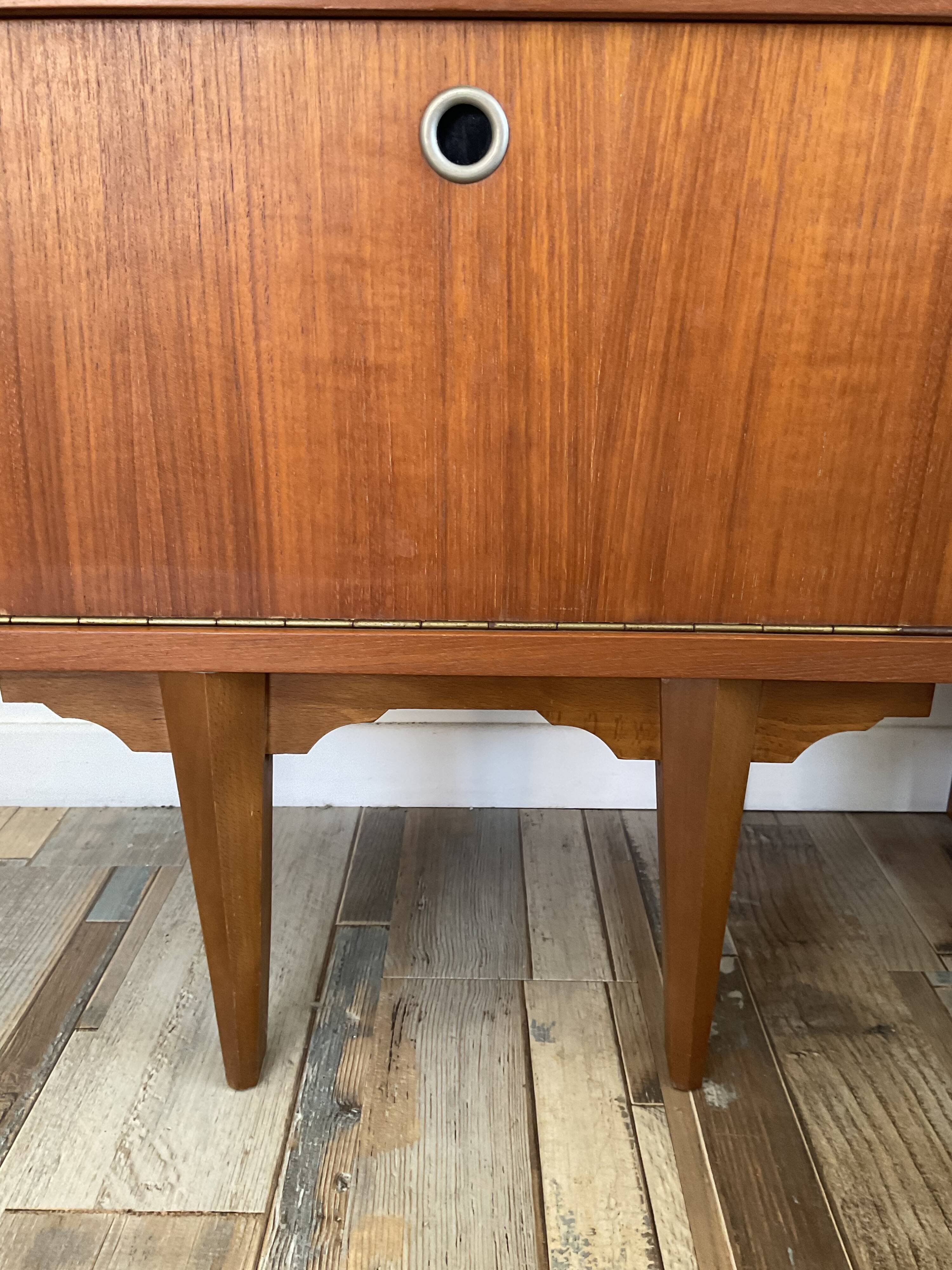 Pair of Scandinavian teak bedside tables in 60s