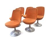 Set of six space-age swivel chairs