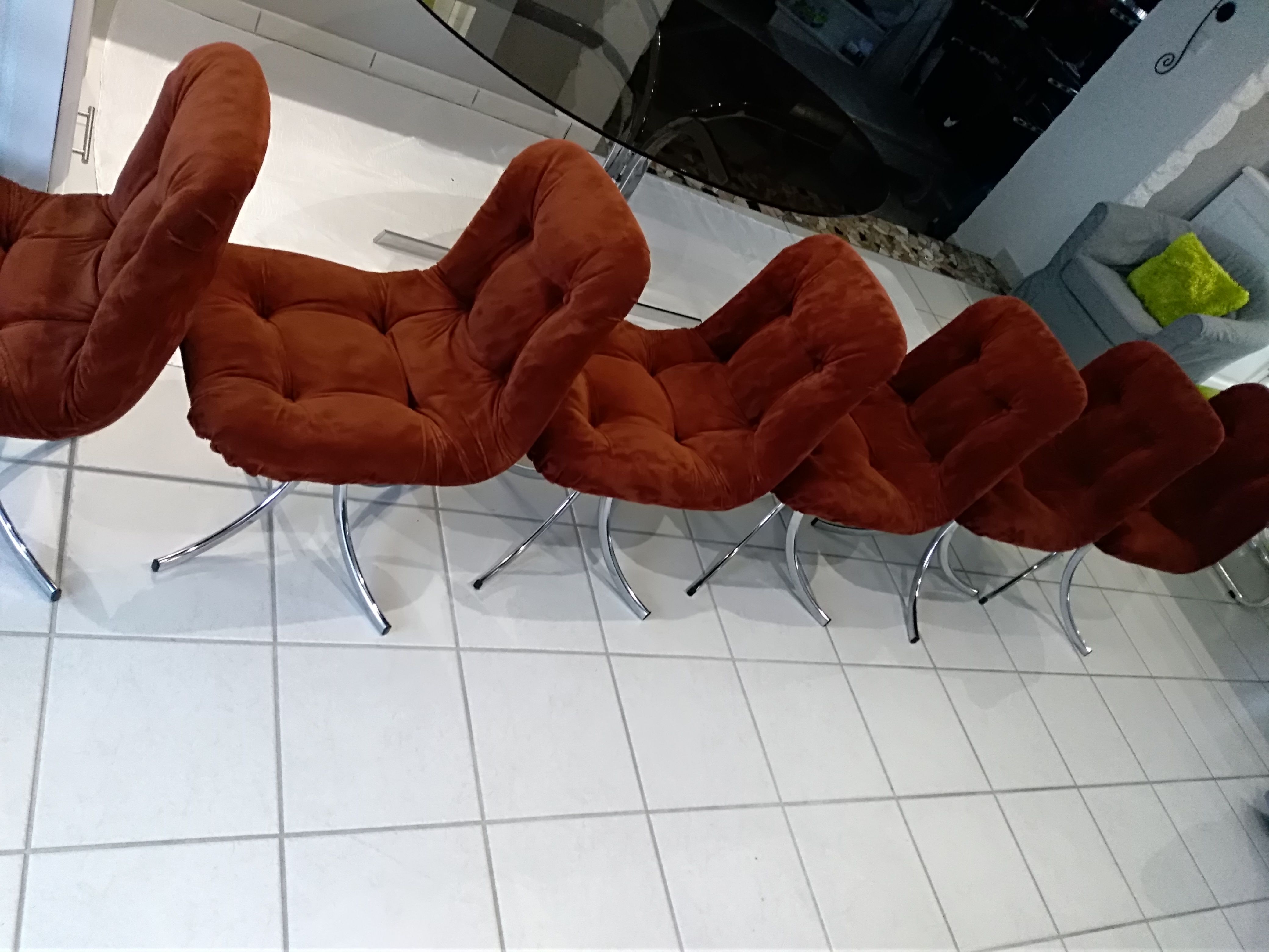 Suite of 6 chairs of italian vintage design year 1970
