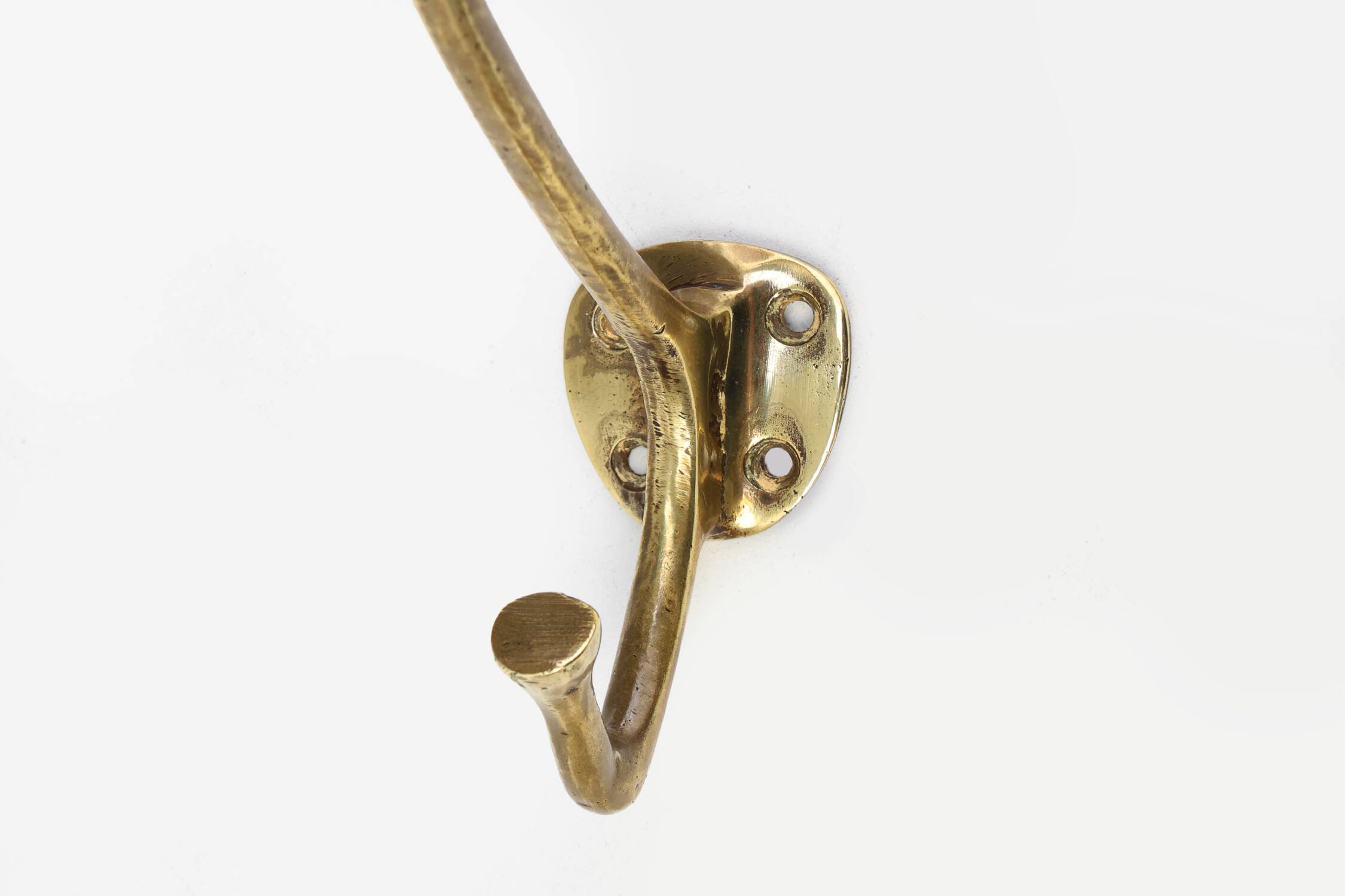 Set of 4 Adolf Loos brass art nouveau wall hooks, Vienna, Austria ca. 1910