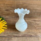 Small white milk glass vase