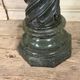 Column in green serpentine marble, shaft sculpted in a spiral, circa 1880