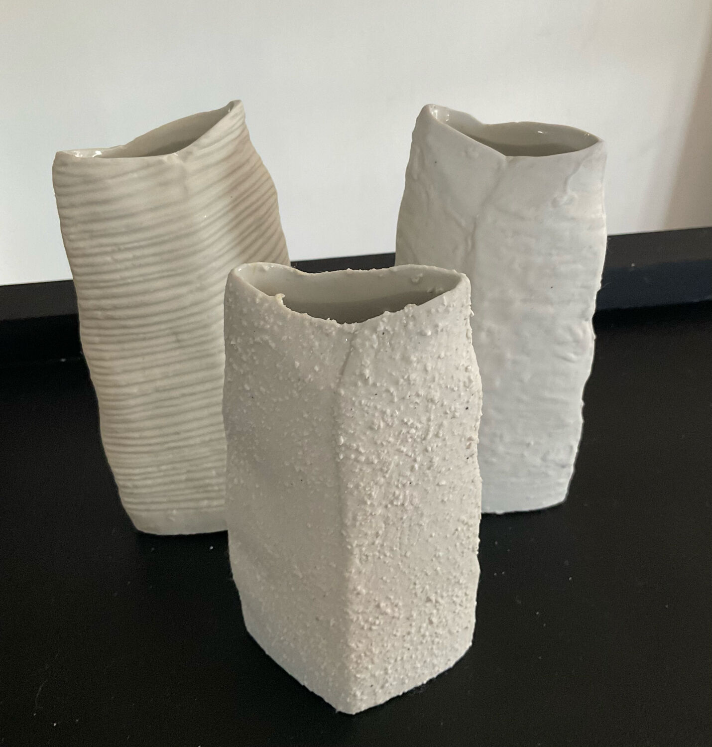 Trio of vintage porcelain vases