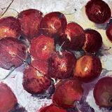 Oil painting on canvas "the cherries" signed g. mourlon