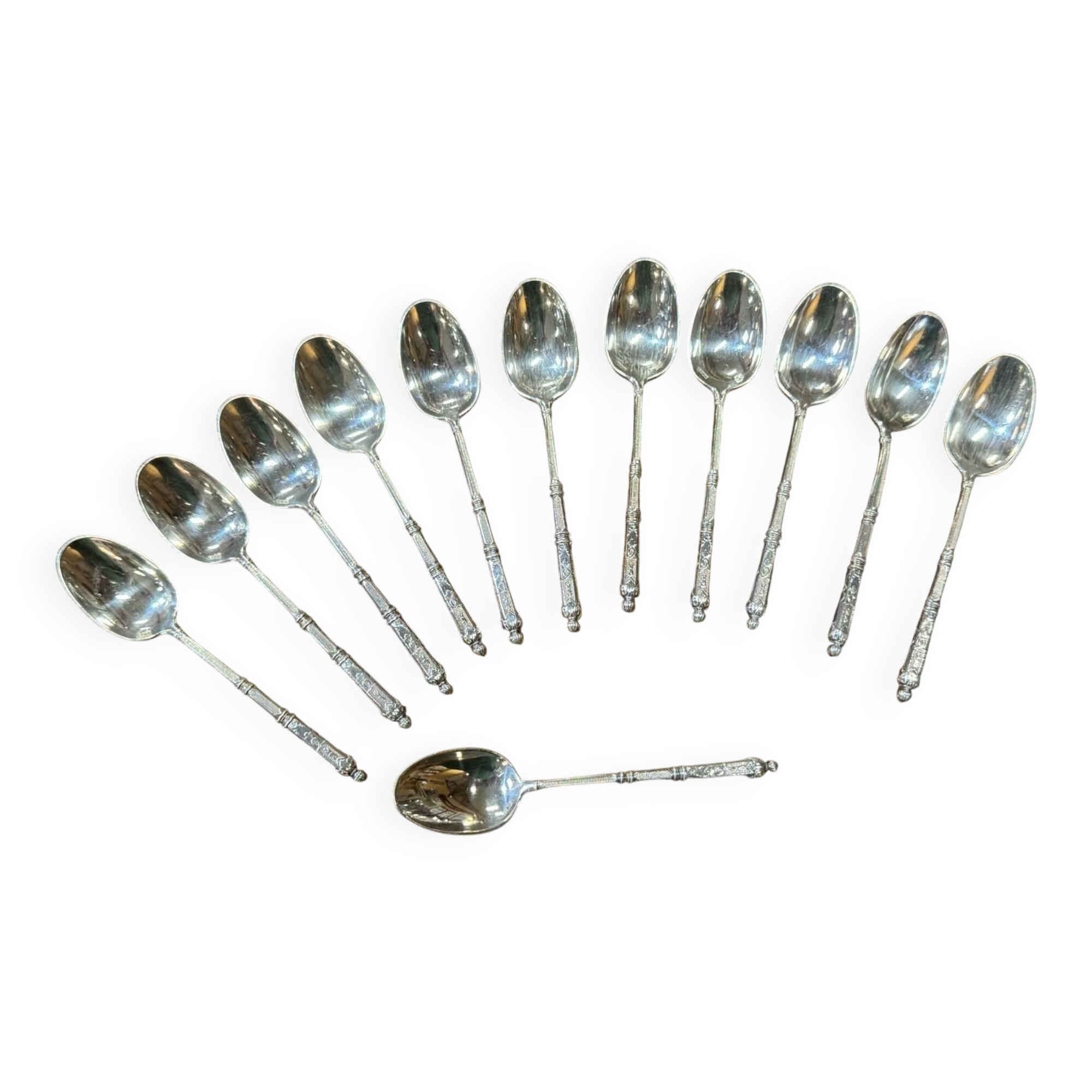 Set of 12 silver-plated mocha spoons