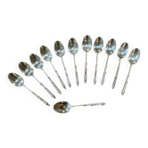 Série de 12 cuillères à moka en métal argenté