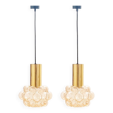 Mid-Century Modern Amber Bubble Glass Ceiling Light by Helena Tynell for Limburg, Germany, 1960s