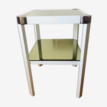Side table green mirror trays
