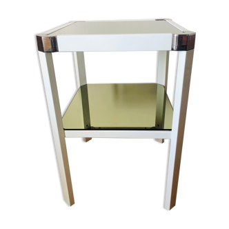 Side table green mirror trays