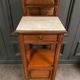 Bedside table in blond mahogany 1900 Art Nouveau white marble top