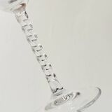 Set de 12 verres à pied en verre ciselé, 6 verres à vin et 6 verres à eau