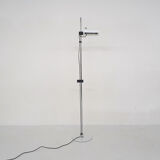 White metal design floor lamp, Italy 1980