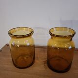 Amber glass vases