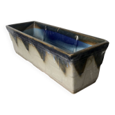 Jardinière ou cache-pot en céramique bleue style West Germany