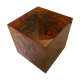 Cube table d'appoint bout de canapé table de chevet en loupe d'orme