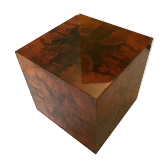 Cube, side table, sofa end, elm magnifying glass bedside table