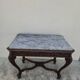 Louis XV style game table in solid oak and richly decorated marble