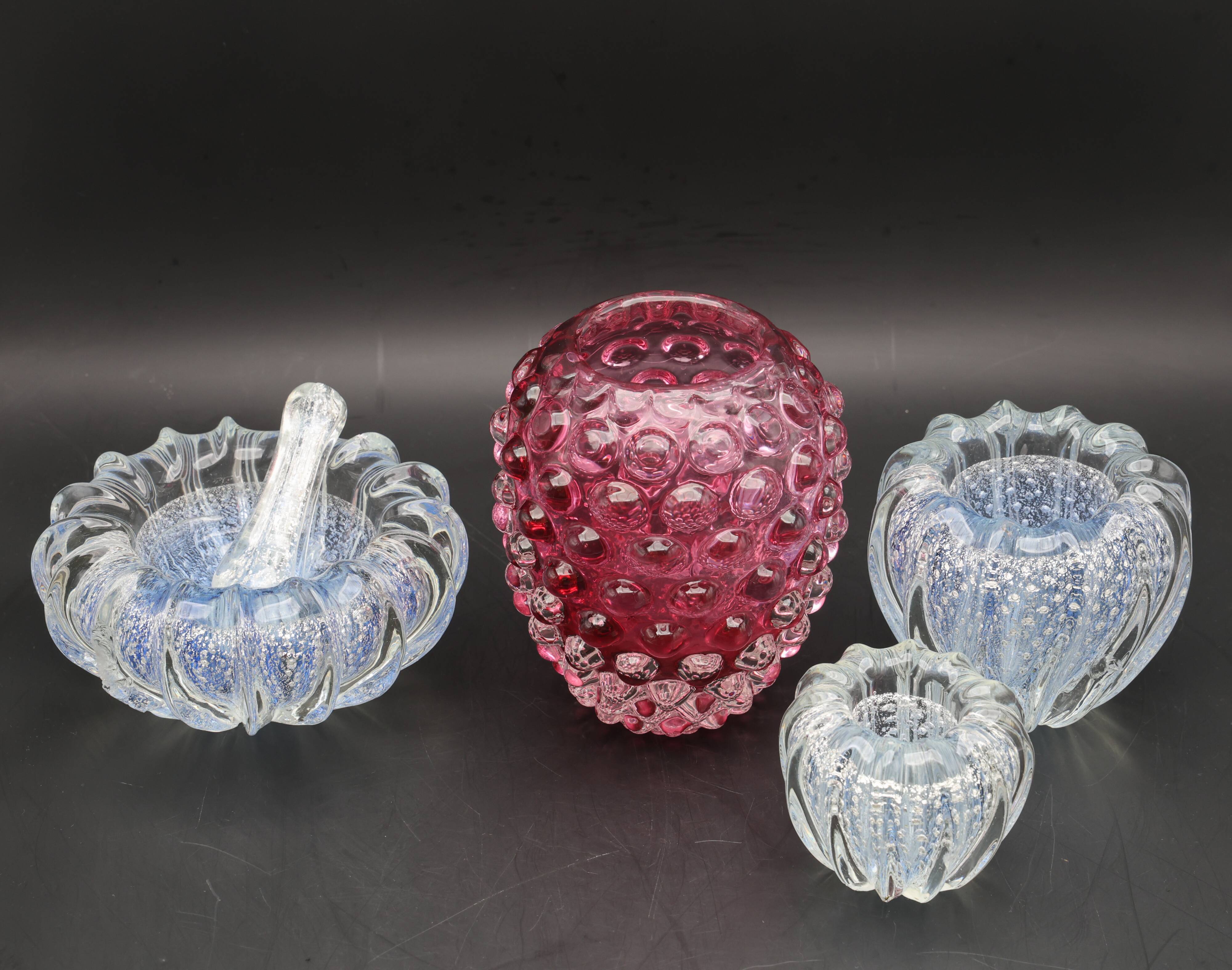 Extraordinary Pink Barovier e Toso Bugnato Vase