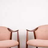 Pair of Scandinavian armchairs in Teak and Fabric, Tyrol model by Gerhard Berg for Westnofa 1960.