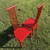 Red 1980s chairs