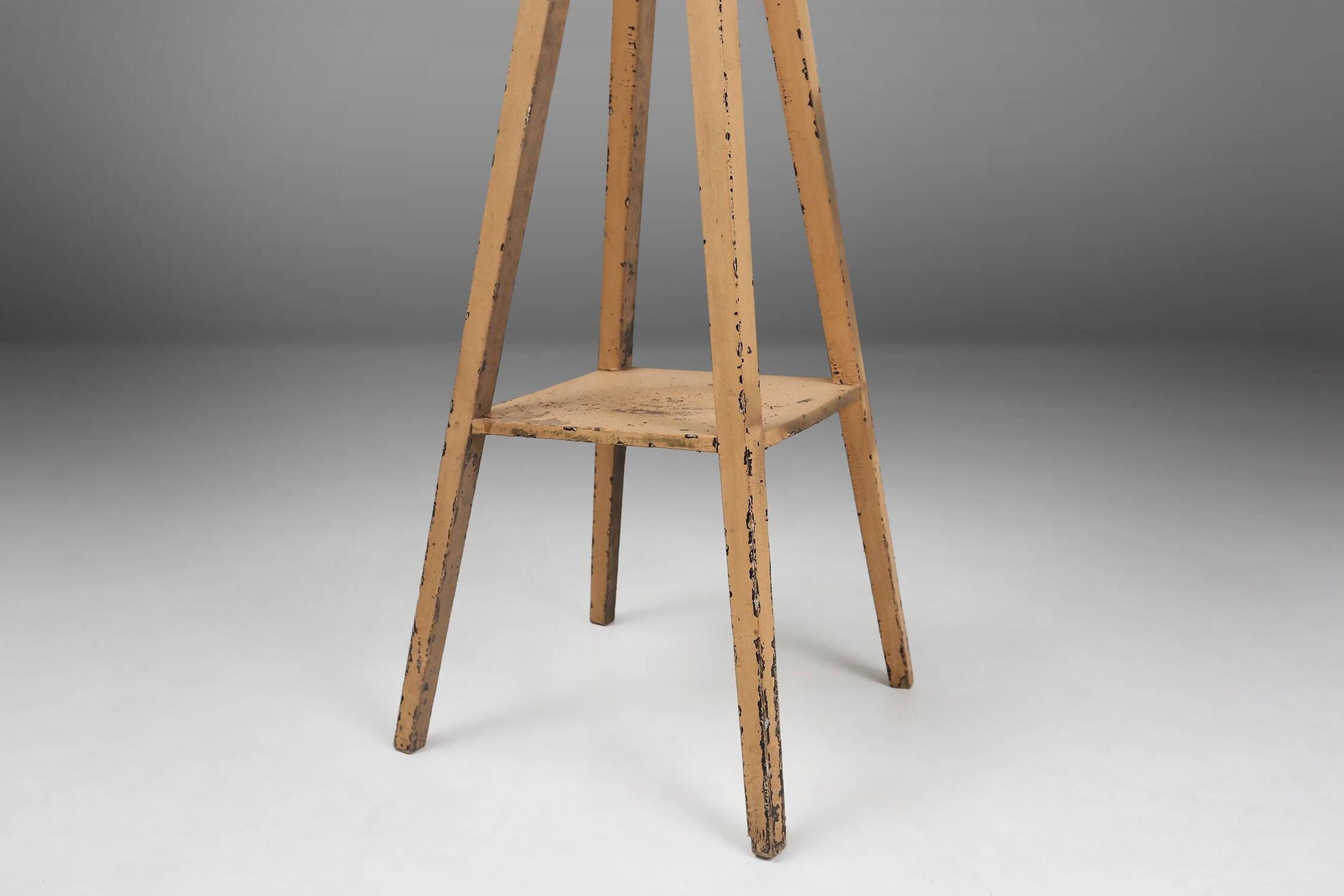 Industrial console in wood with rich patina, France, 1900