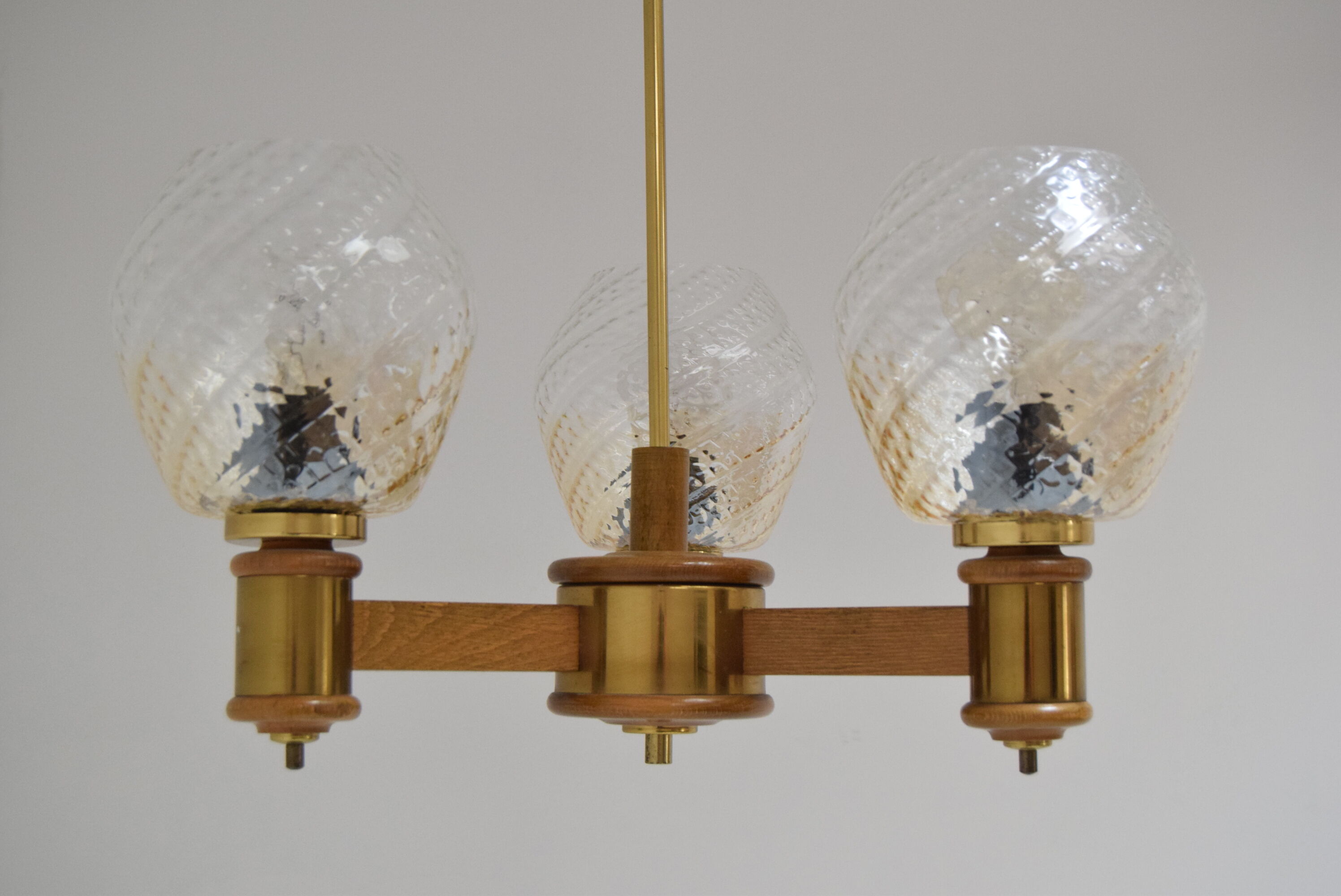 Mid-century Wood Chandelier,1970's.