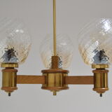 Mid-century Wood Chandelier,1970's.