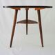 Table basse vintage avec un motif japonais sur la table, 1950