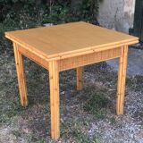 Vintage bamboo and wicker folding table Dal Vera 1970