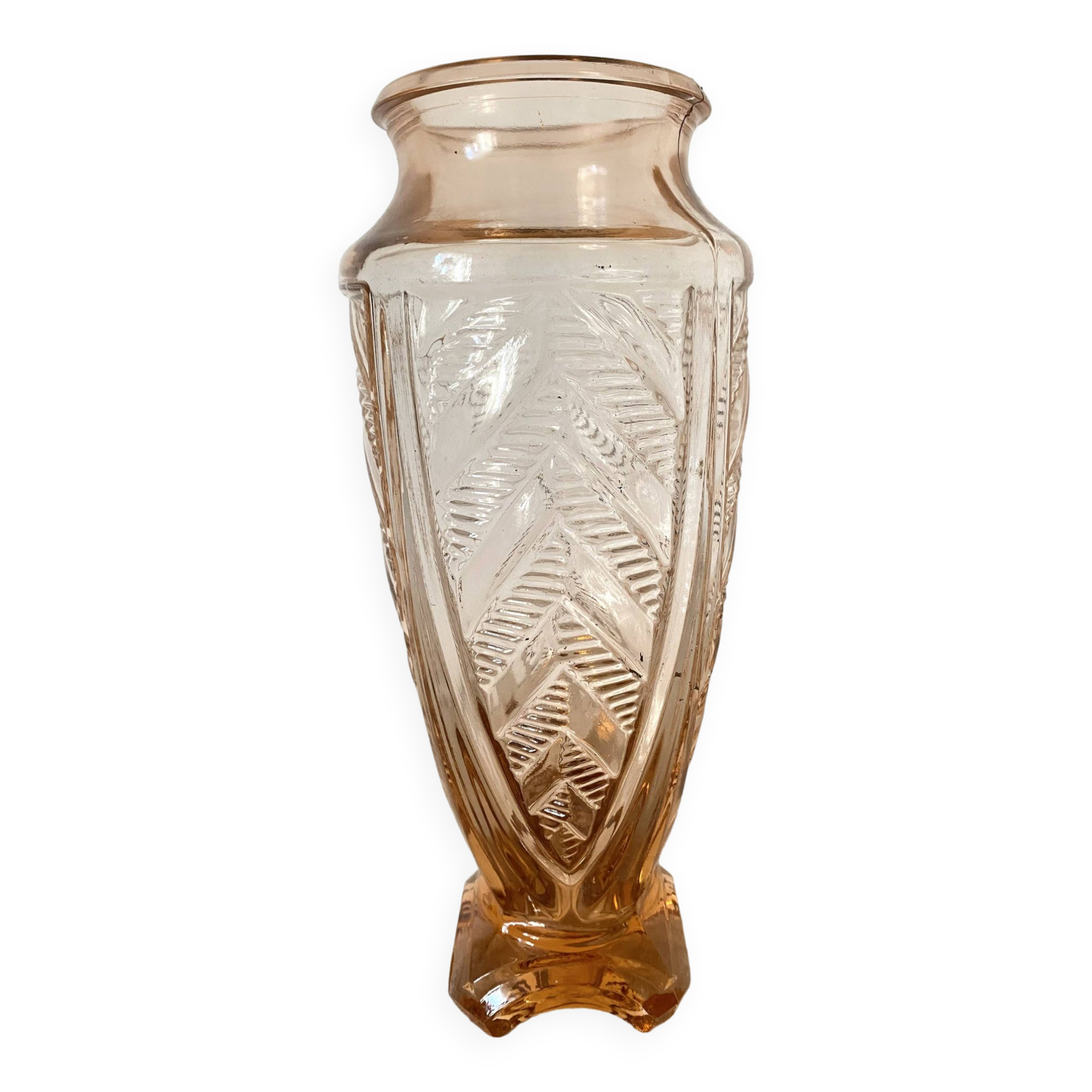 Tall pink art deco vase