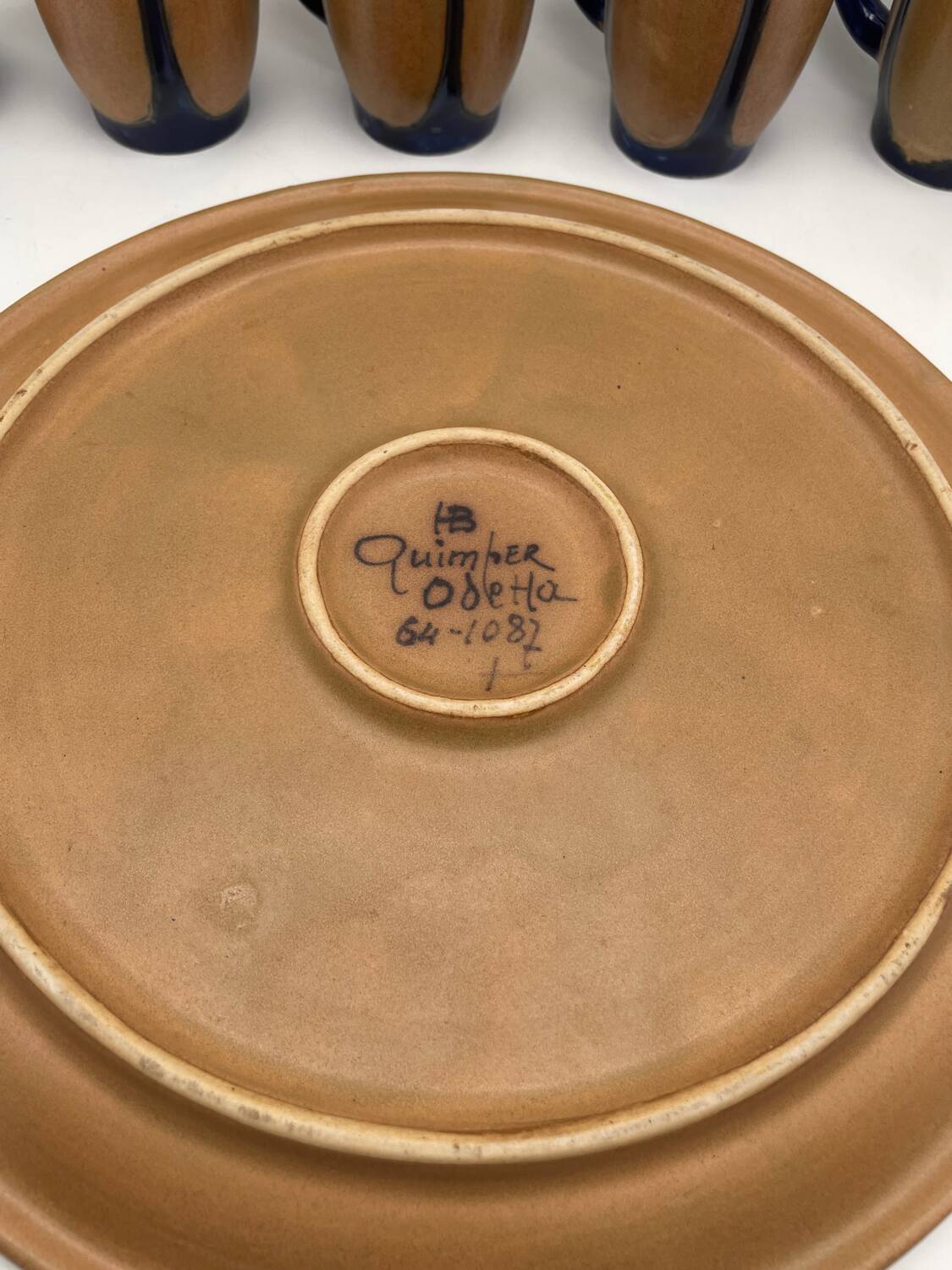 Cider service, Odetta HB Quimper, mugs and tray