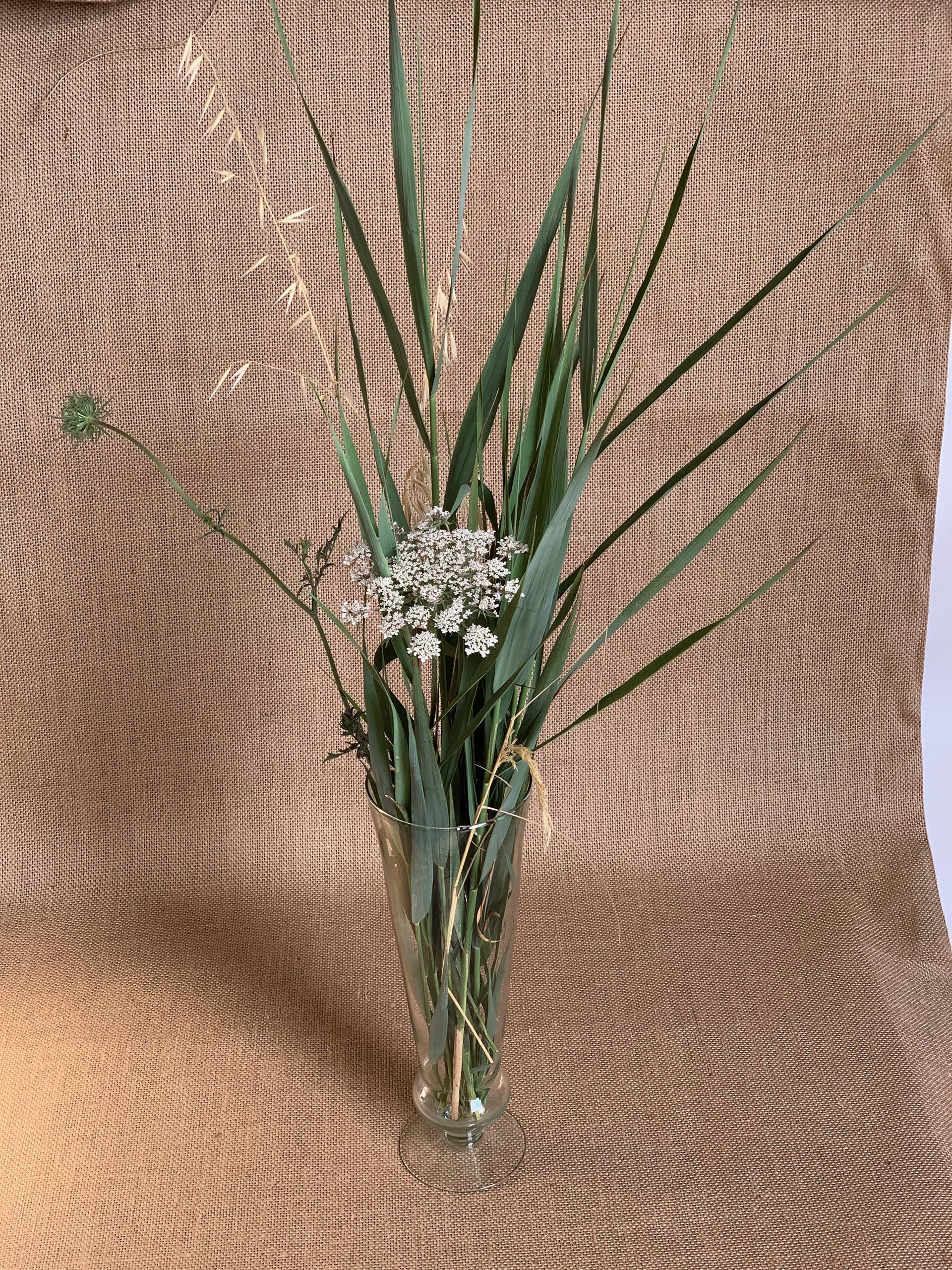 Vintage flute vase with flared neck