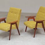 Paire de fauteuils Jaune par Jaroslav Smidek pour Ton (Thonet) Expo 58