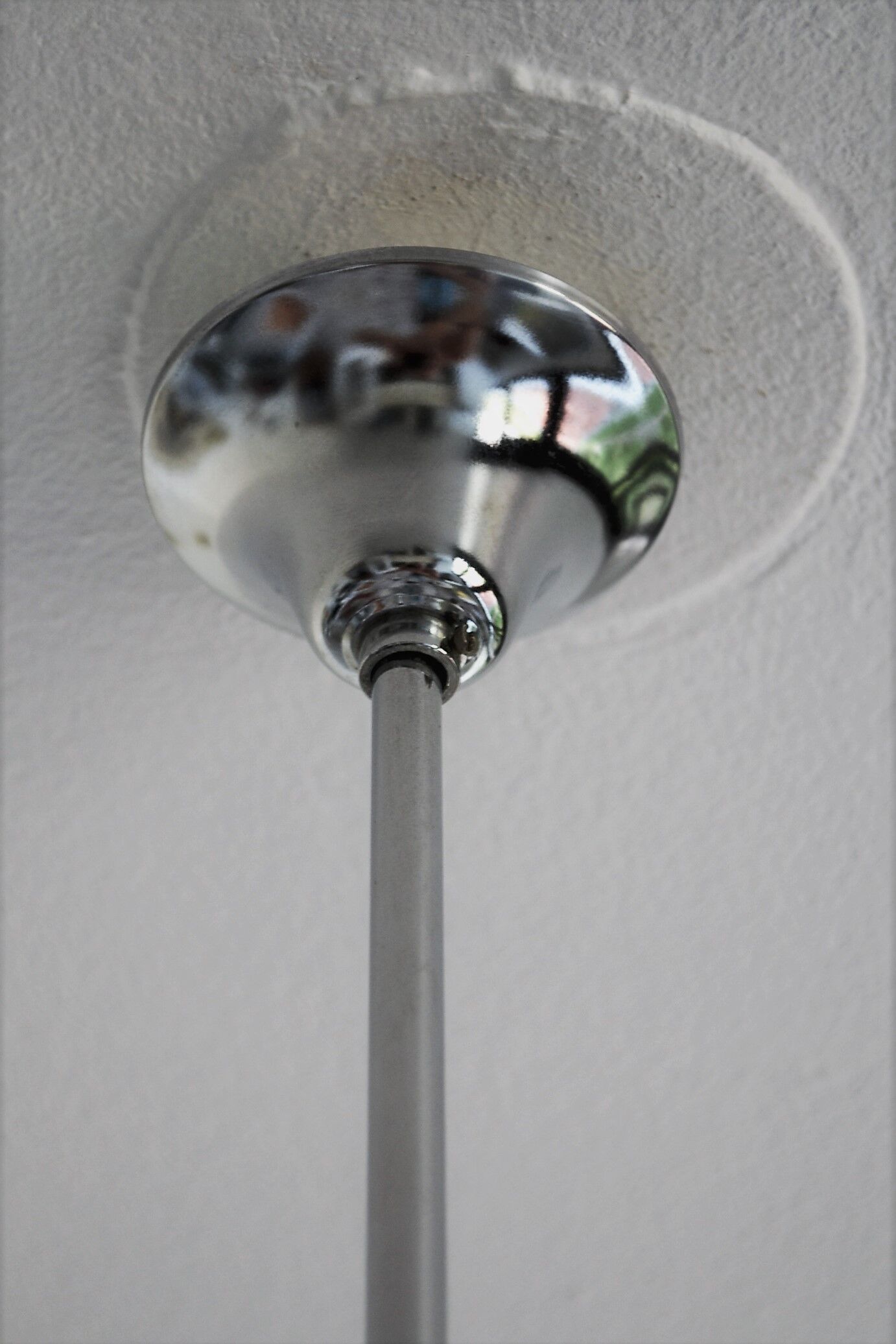 Chrome chandelier 3 glass balls from the 70s 80s