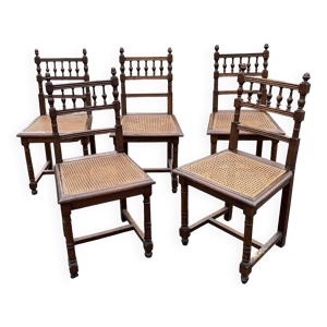 Lot 5 chaises style - bois