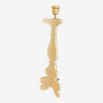 Pied de lampe en bois forme tripode couleur taupe style baroque