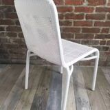 White woven resin garden chair