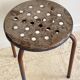 Tabouret industriel acier patiné vintage