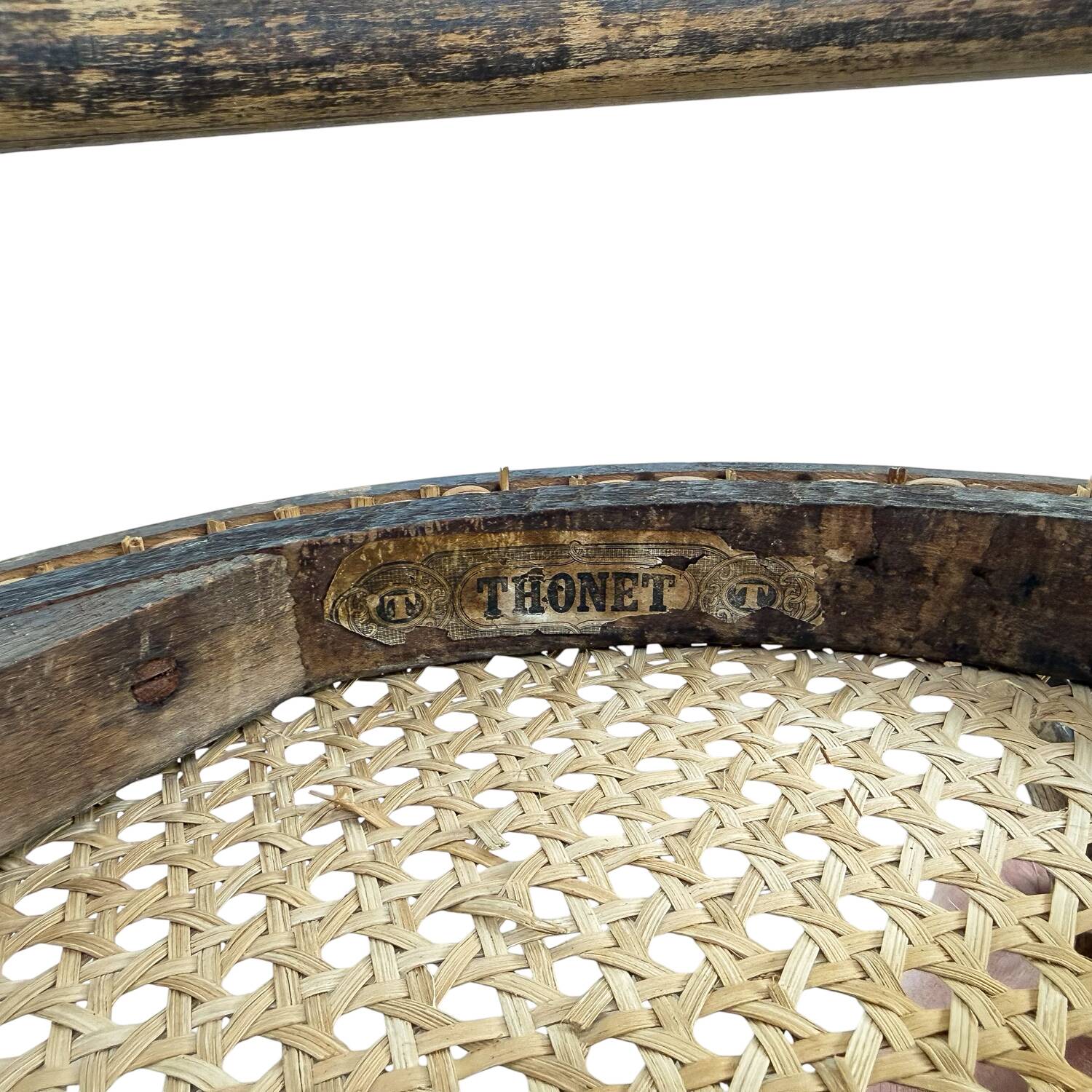 Antique Thonet Bentwood Chair Cane Seat