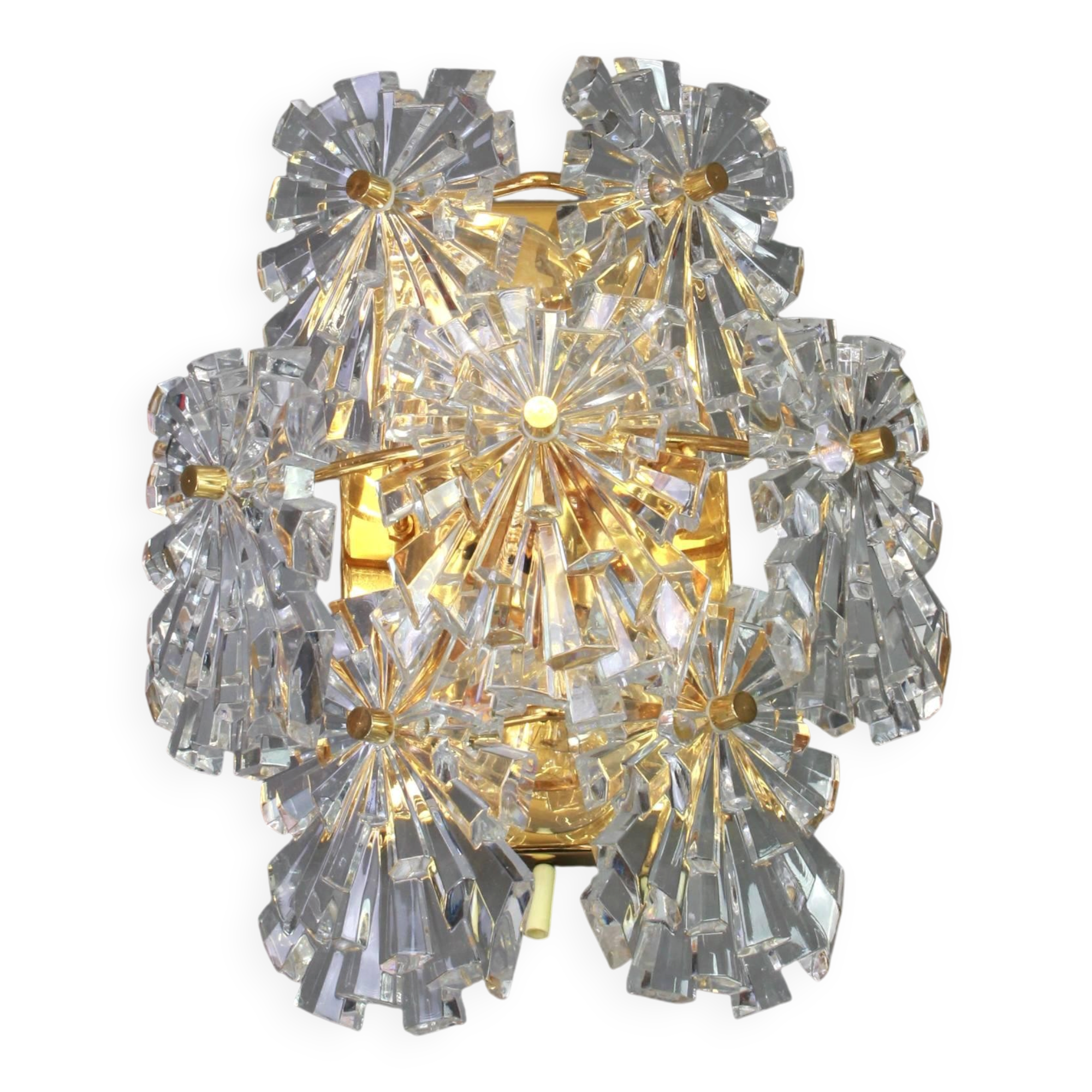 Wonderful pair of crystal wall lights by Kinkeldey, Germany, 1970s.