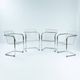 Set of 4 Vintage Italian Wire Chairs, Chrome and Metallic Wire, 1974