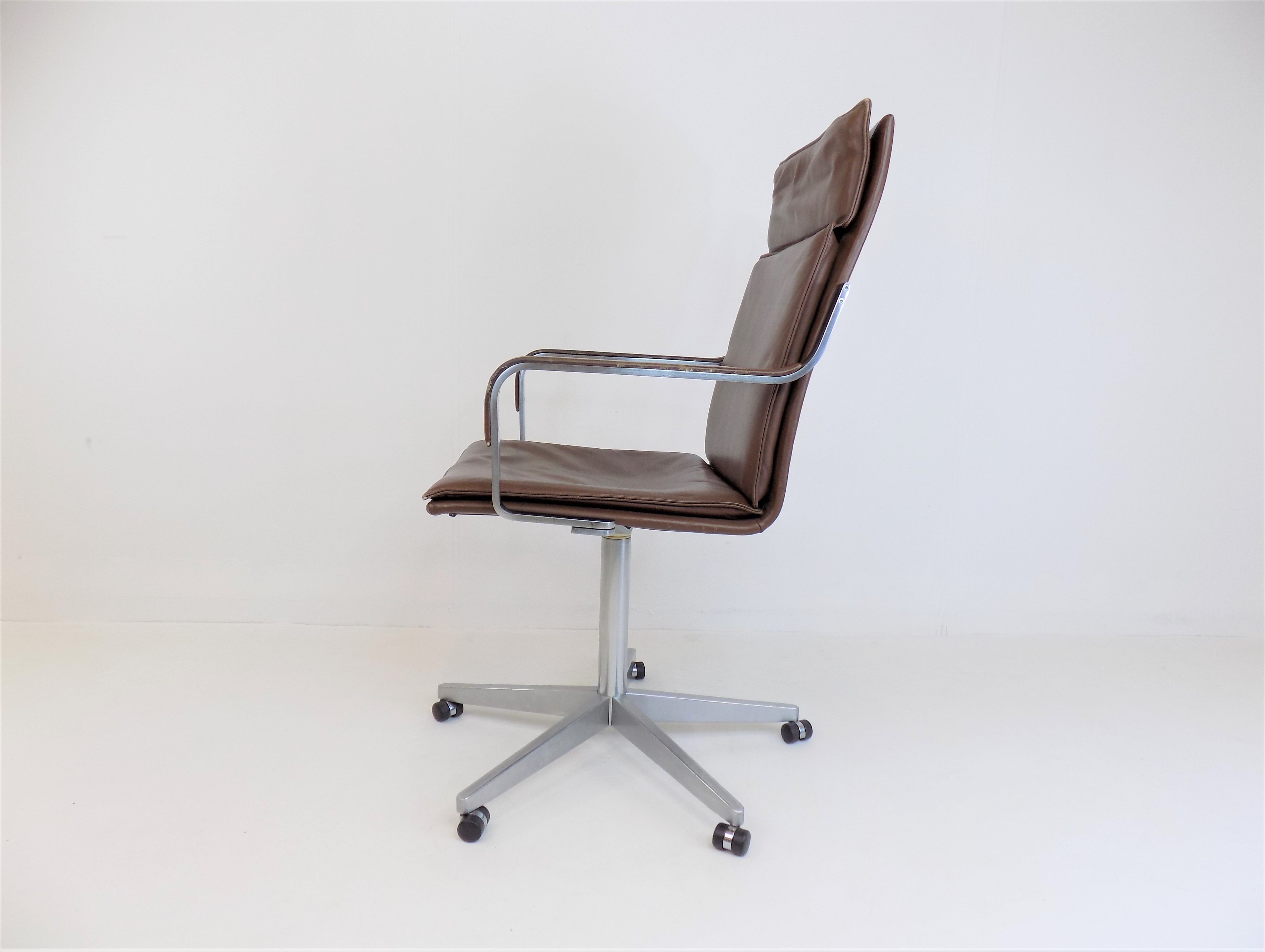 Rudolf Glatzel Leather Office Chair, Knoll