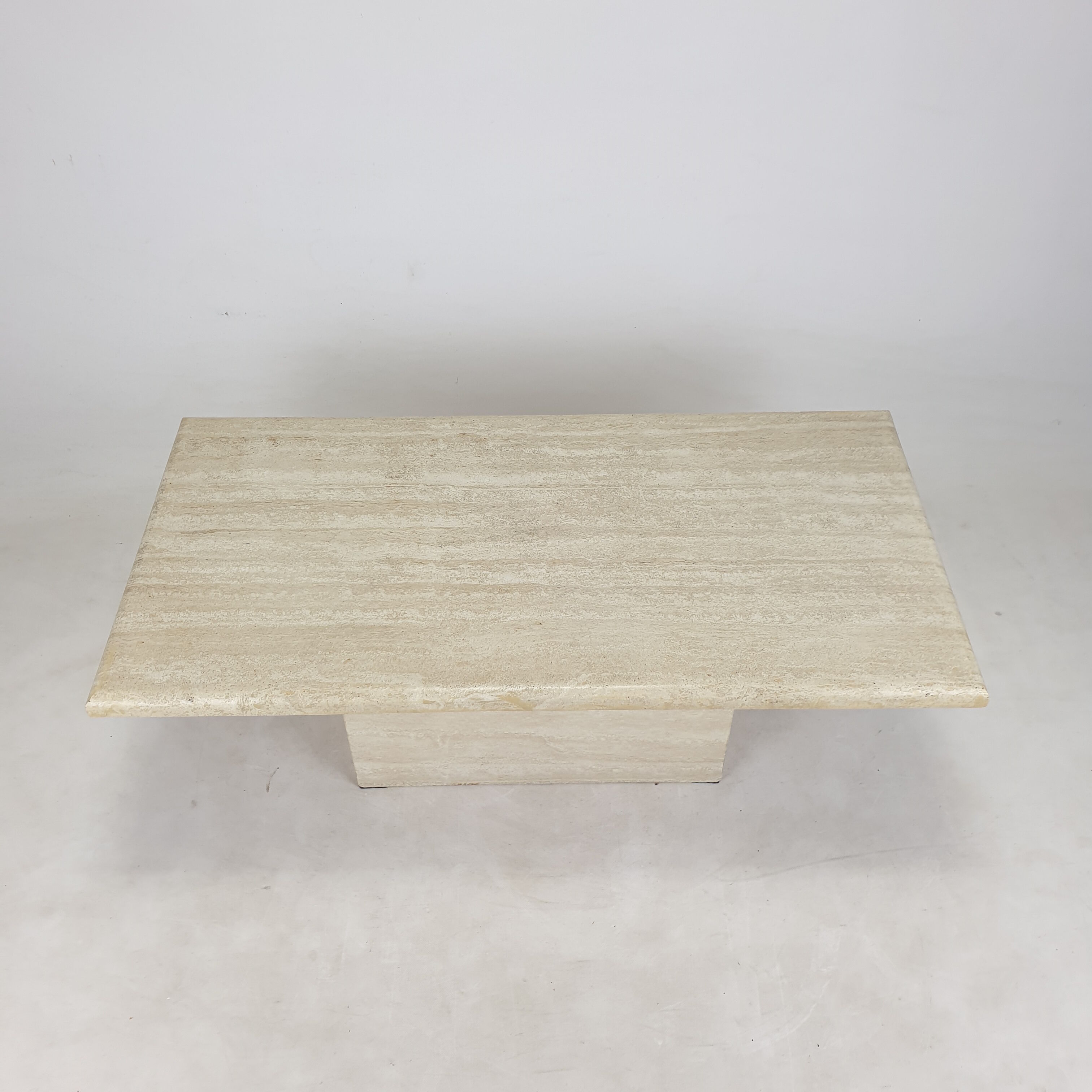 Italian travertine coffee table, 1980s