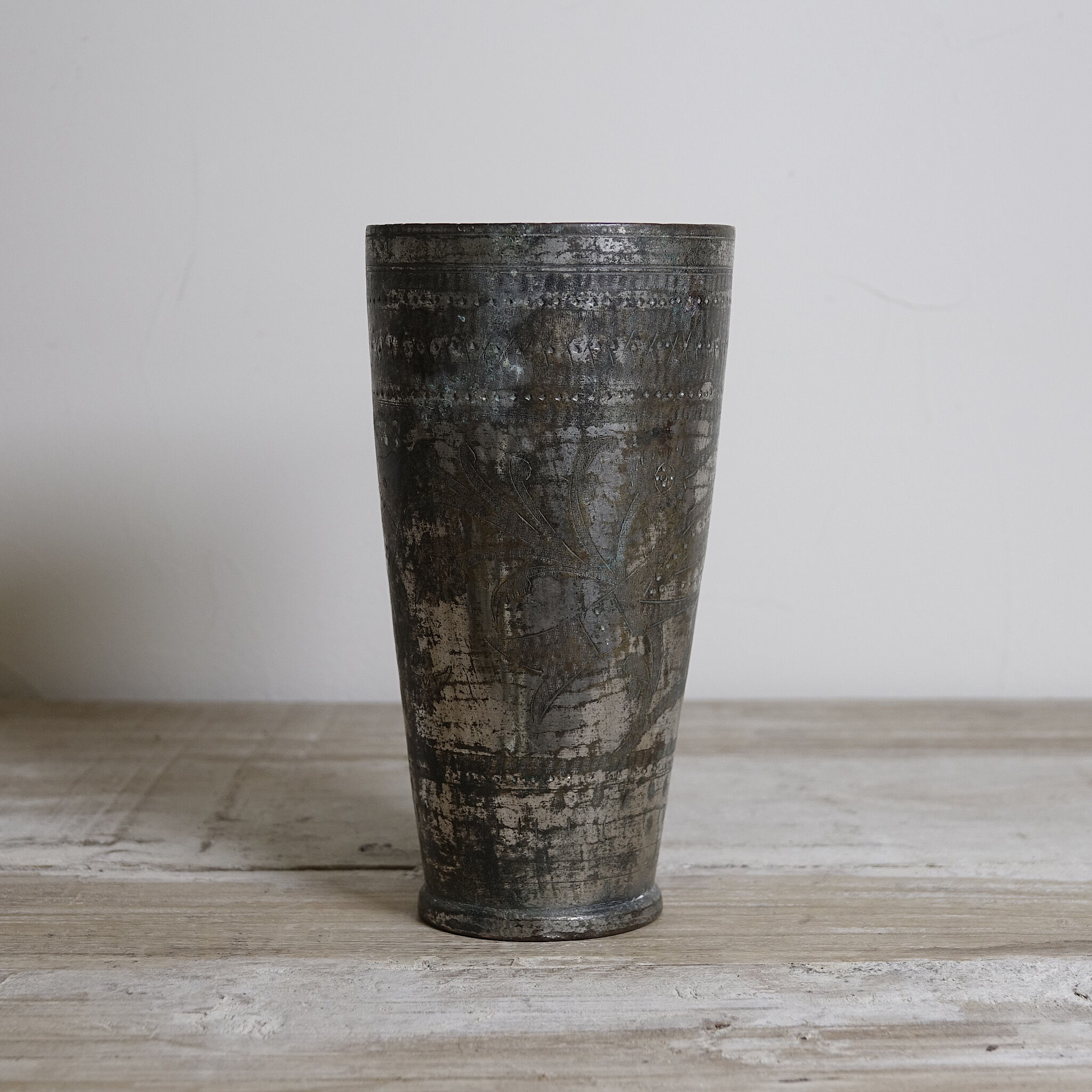 Antique brass lassi glass