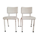 Chaises bistrot vintage rotin blanc et métal